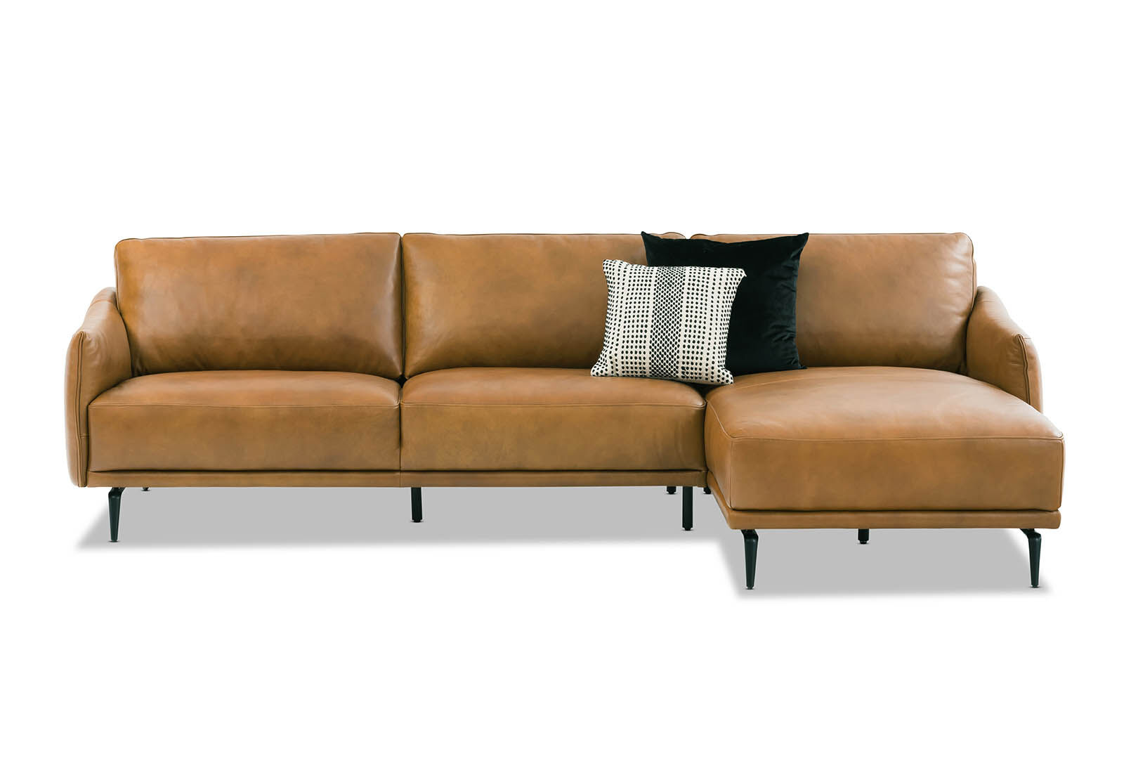 Raphael Leather 3 Seater Chaise