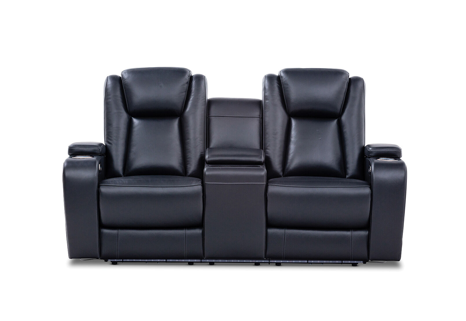 Vulcan Leather 2 Seat Sofa with 2 Inbuilt Electric Recliners