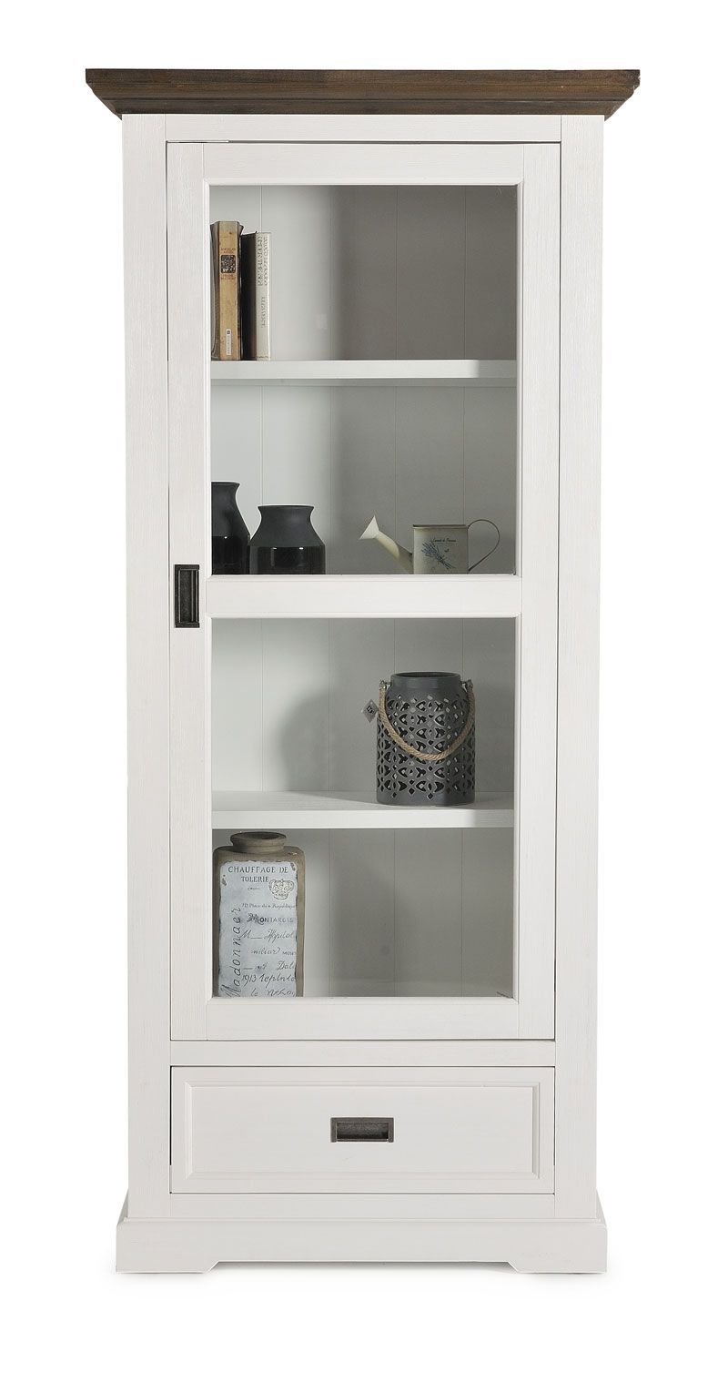 Paris Display Cabinet - 1 Door - Provincial Two Tone