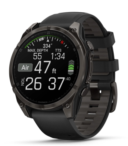 Garmin fenix® 8 47mm AMOLED Sapphire Edition Carbon Grey Titanium with Black + Pebble Grey Band