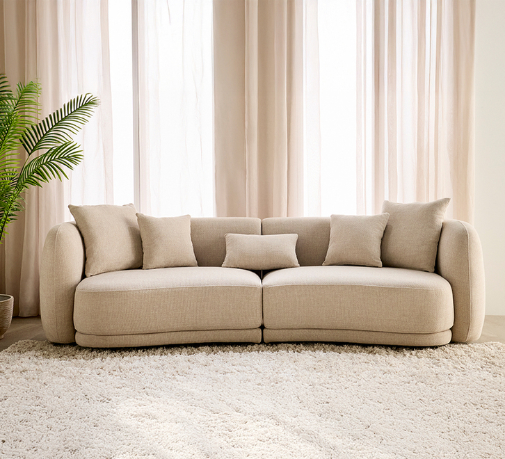 Hepburn 4 Seater Sand Sofa