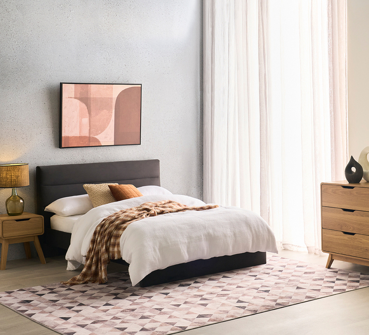 Jamie Double Black Bed Frame with USB Ports