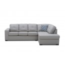 Diamond Leather-Look Corner Right-Hand Facing Chaise with Sofa Bed