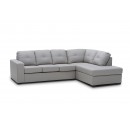 Diamond Leather-Look Corner Right-Hand Facing Chaise with Sofa Bed