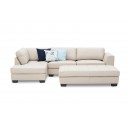 Orlando Leather-Look Left Hand Facing Corner Lounge Suite with Ottoman