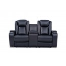 Vulcan Leather 2 Seat Sofa with 2 Inbuilt Electric Recliners