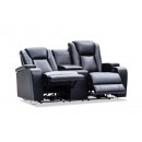 Vulcan Leather 2 Seat Sofa with 2 Inbuilt Electric Recliners