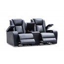 Vulcan Leather 2 Seat Sofa with 2 Inbuilt Electric Recliners