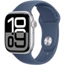 Apple Watch Series 10 46mm Silver Aluminium Case GPS Sport Band (M/L) [Denim]