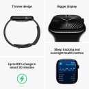 Apple Watch Series 10 46mm Jet Black Aluminium Case GPS Sport Band (M/L) [Black]