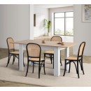Doris 4 Seater Black & Oak Rectangle Extendable Dining Table Set