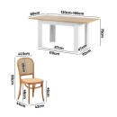 Doris 4 Seater White & Oak Rectangle Extendable Dining Table Set