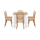 Doris 6 Seater White & Oak Rectangle Extendable Dining Table Set