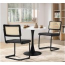 Levo 2 Seater White & Black Round Dining Table Set