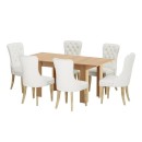Marlo 6 Seater Beige Rectangle Dining Table Set