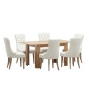 Marlo 6 Seater Beige Rectangle Dining Table Set