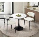 Olivero 2 Seater White & Black Round Dining Table Set