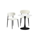 Olivero 2 Seater White & Black Round Dining Table Set