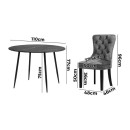Pritchard 4 Seater Grey Round Dining Table Set