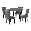 Pritchard 4 Seater Grey Round Dining Table Set