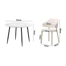 Venetia 4 Seater Black Round Dining Table Set