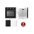 Devanti 60cm Electric Built in Wall Oven Stainless Steel