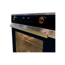Kleenmaid XXL 60cm 82L Black Krystal Glass And Stainless Steel Built-In Multifunction Oven OMF6040X