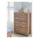 Havana Oak Chest of 5 Drawers